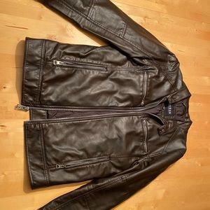 Leather dark brown jacket